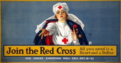 WWI Christmas Fundraising Campaign Join the Red Cross - All You Need is a Heart and a Dollar, pub. c.1914-18 by Harrison Fisher